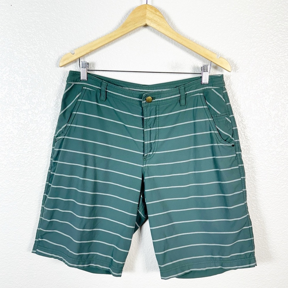 Green Striped Men's Shorts